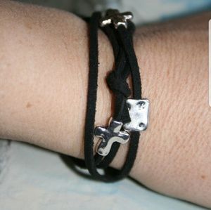 Lava stone wrap bracelet-- Handmade